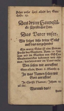 Das dritte Hauptstücke Christlicher Lere.