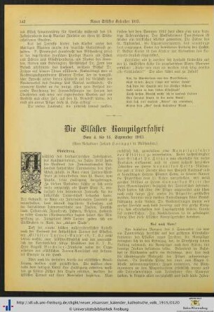Die Elsässer Rompilgerfahrt.