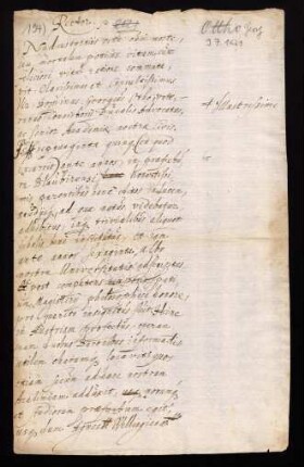 Todesanzeige des Georg Ottho, veteranus Consistorii Ducalis ac senior Academiae nostrae civis, 1621.