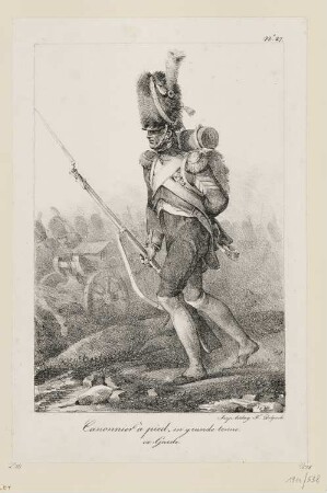 Canonnier à pied, en grande tenue, Blatt 27 der Folge "Kostüme der Kaisergarde"