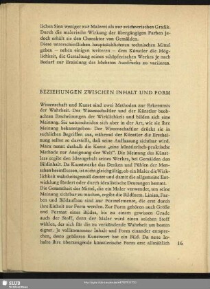 Beziehungen Zwischen Inhalt Und Form