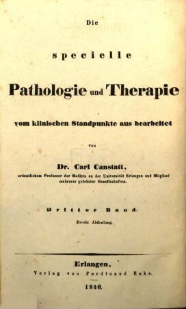 Die specielle Pathologie und Therapie : vom klinischen Standpunkte aus bearbeitet, 3,2