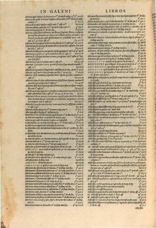 Omnia quae extant in latinum sermonem conversa : Quibus post summam antea adhibitam diligentiam multum nunc quoque splendoris accessit, quod loca quamplurima ex emendatorum exemplarium grȩcorum collatione et illustrata fuerint & castigata. [10], Index Refertissimus In Omnes Galeni Libros, Qui ex Iuntarum tertia editione extant