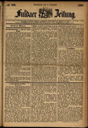 Ausgabe vom Samstag, den 15. Dezember 1883.