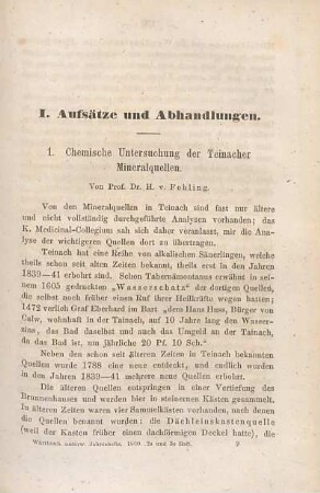 Chemische Untersuchung der Teinacher Mineralquellen