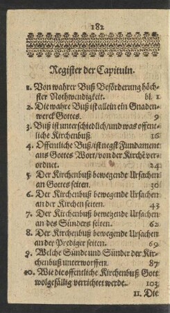 Register der Capituln.