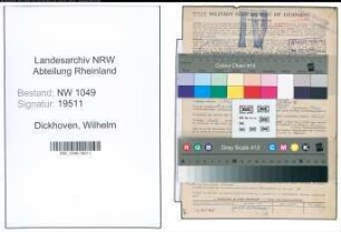 Entnazifizierung Wilhelm Dickhoven , geb. 27.10.1894 (Rangierer)