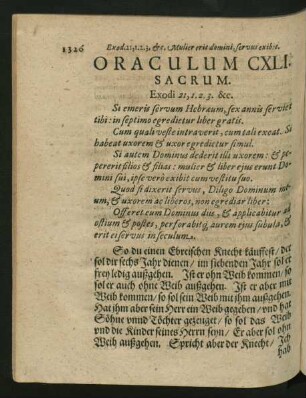 Oraculum CXLI. Sacrum - Oraculum CL. Sacrum.