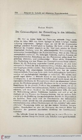 1: Die Gesetzmäßigkeit der Entwicklung in den bildenden Künsten