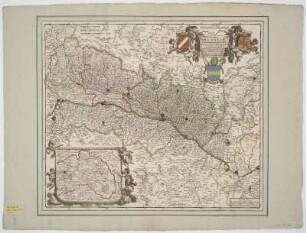 Karte vom Elsaß, Speyer und Zweibrücken, 1:390 000, Kupferstich, um 1705