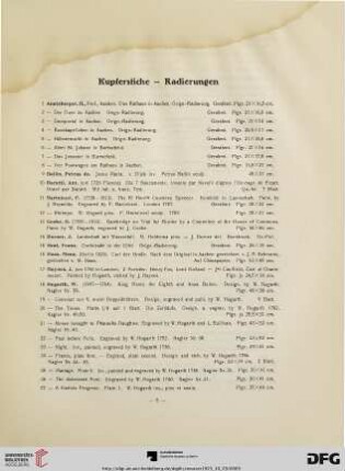 Kupferstiche - Radierungen, Aquarelle - Handzeichnungen (Nr. 1-57)