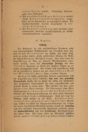XI. Kapitel. Schluß