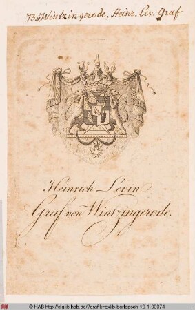 Wappen des Grafen Heinrich Karl Friedrich Levin von Wintzingerode