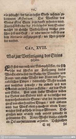 Cap. XVIII. Was zur Verfertigung des Steins gehöre.