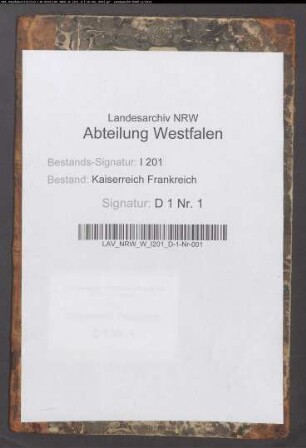 Prozeßregister des Tribunals der 1. Instanz des Arrondissements Münster.