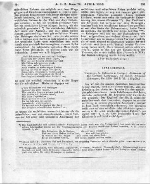 Eckmeyer, S. J.: Grammar of the German language. Hamburg: Hofmann & Campe 1830
