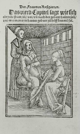 "Der schwangeren Frawen und Hebamen Rosegarten": Hebamme und Gebärende