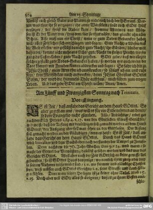 Am Fünff und Zwanzigsten Sonntag nach Trinitatis