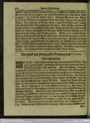 Am Fünff und Zwanzigsten Sonntag nach Trinitatis