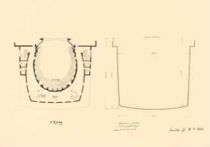 Staatsoper, Hamburg: Studie 1, Grundriss 3. Rang, Baulinien 1:200