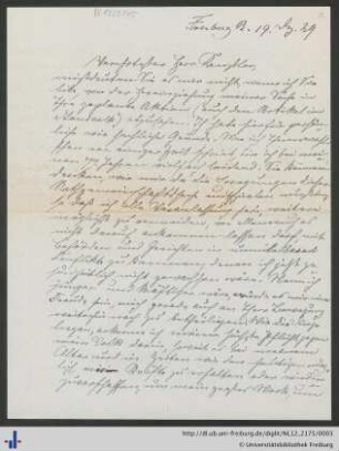 Brief von Schemann vom 19.12.1929.
