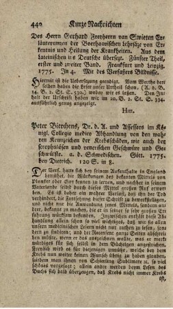 Abhandlung von den wahren Kennzeichen der Krebsschäden, wie auch der scrophulösen und venerischen Geschwülste.