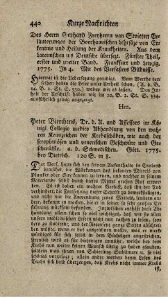 Abhandlung von den wahren Kennzeichen der Krebsschäden, wie auch der scrophulösen und venerischen Geschwülste.