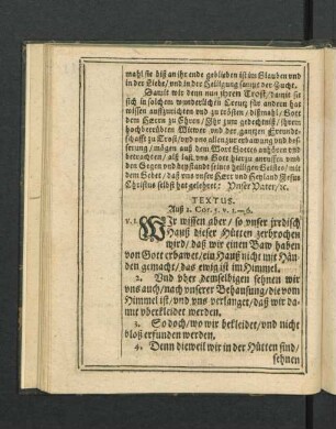 Textus. Auß 2. Cor. 5. v. 1. - 6.