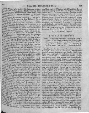 Doering, H.: Christian Fürchtegott Gellert's Leben. Nach seinen Briefen u. anderen Mittheilungen ... . Greiz: Henning 1833