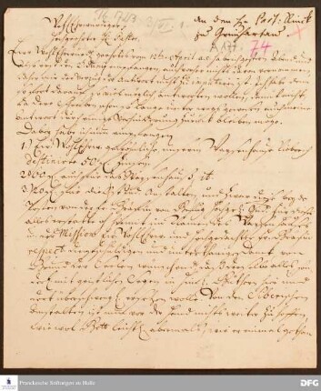 Brief von August Hermann Francke an Heinrich Rincke.