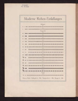 Moderne Reihen-Einfassungen