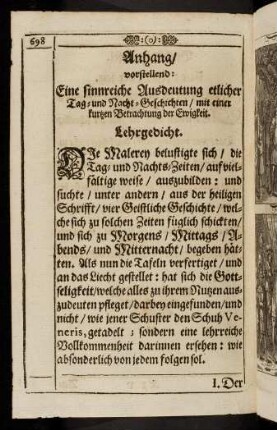 698-704, Lehrgedicht; Illustration; I - III