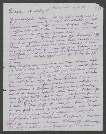 Brief an Marie von Bülow : 12.03.1921