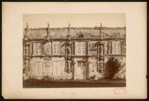 Château d’Usson bei Pons: Teilansicht des zweigeschossigen Gebäueteiles, Aufnahme vor der Translokation 1889/1890