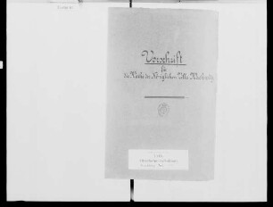 Vorschrift für die Wache der königlichen Villa Wachwitz