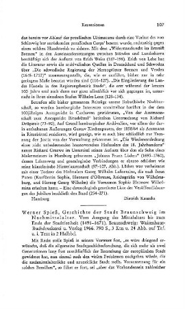 Spieß, Werner :: Geschichte der Stadt Braunschweig im Nachmittelalter, vom Ausgang des Mittelalters bis zum Ende der Stadtfreiheit, 1491 - 1671 : Braunschweig, Waisenhaus-Buchdr. und Verl., 1966
