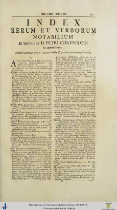 Index Rerum Et Verborum Notabilium.