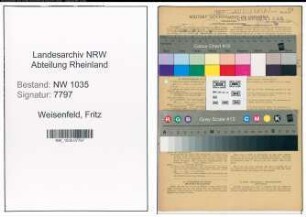 Entnazifizierung Fritz Weisenfeld , geb. 06.02.1908 (Foerdermaschinist)