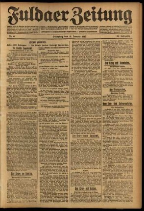 Ausgabe vom Dienstag, den 09. Januar 1917.