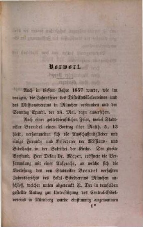 Jahresbericht des Districts-Bibel-Vereins in dem Protestantischen Dekanate München, 1856/57