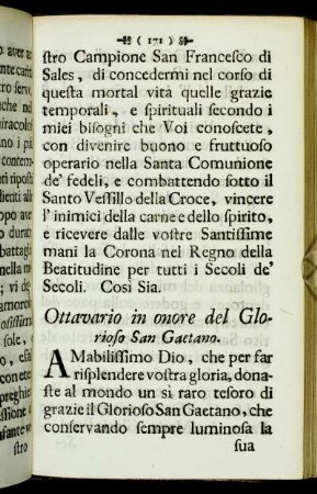 Ottavario in onore del Glorioso San Gaetano. - Tredici Maredi in onore del Glorioso Sant´Antonio di Padoa.