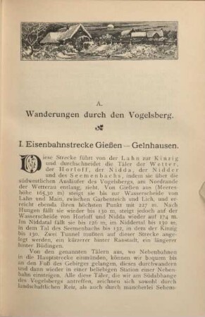 A. Wanderungen durch den Vogelsberg.