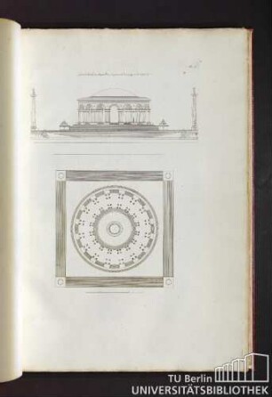Pl. 5. Plan et elevation du pavillion du prince de la menagerie de Mr Percier.