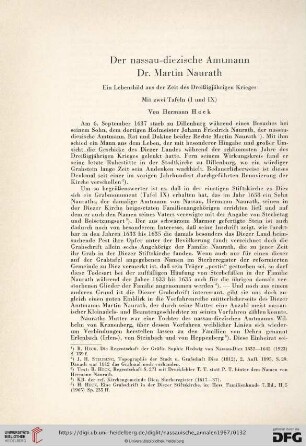78: Der nassau-diezische Amtmann Dr. Martin Naurath : Ein Lebensbild aus der Zeit des Dreißigjährigen Krieges