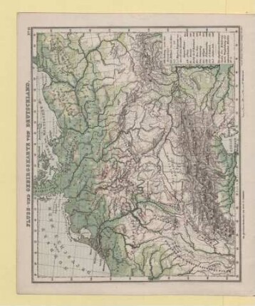 Fluss- und Gebirgskarte von Deutschland