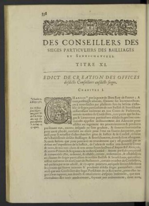 Des conseillers des sieges particuliers des bailliages ... Titre XI.