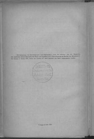 Stempel: Ex Biblioth. Universitatis Frider. Guil. Berolin