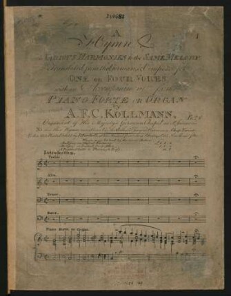 A Hymn with Various Harmonies to the Same Melody : NB see this Hymn mentioned in th Author's Essay on Harmony. Chap. Variation