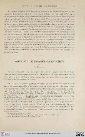 28: Notes sur le papyrus Golénischeff