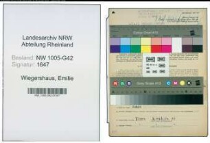 Entnazifizierung Emilie Wiegershaus , geb. 14.01.1895 (Friseur)